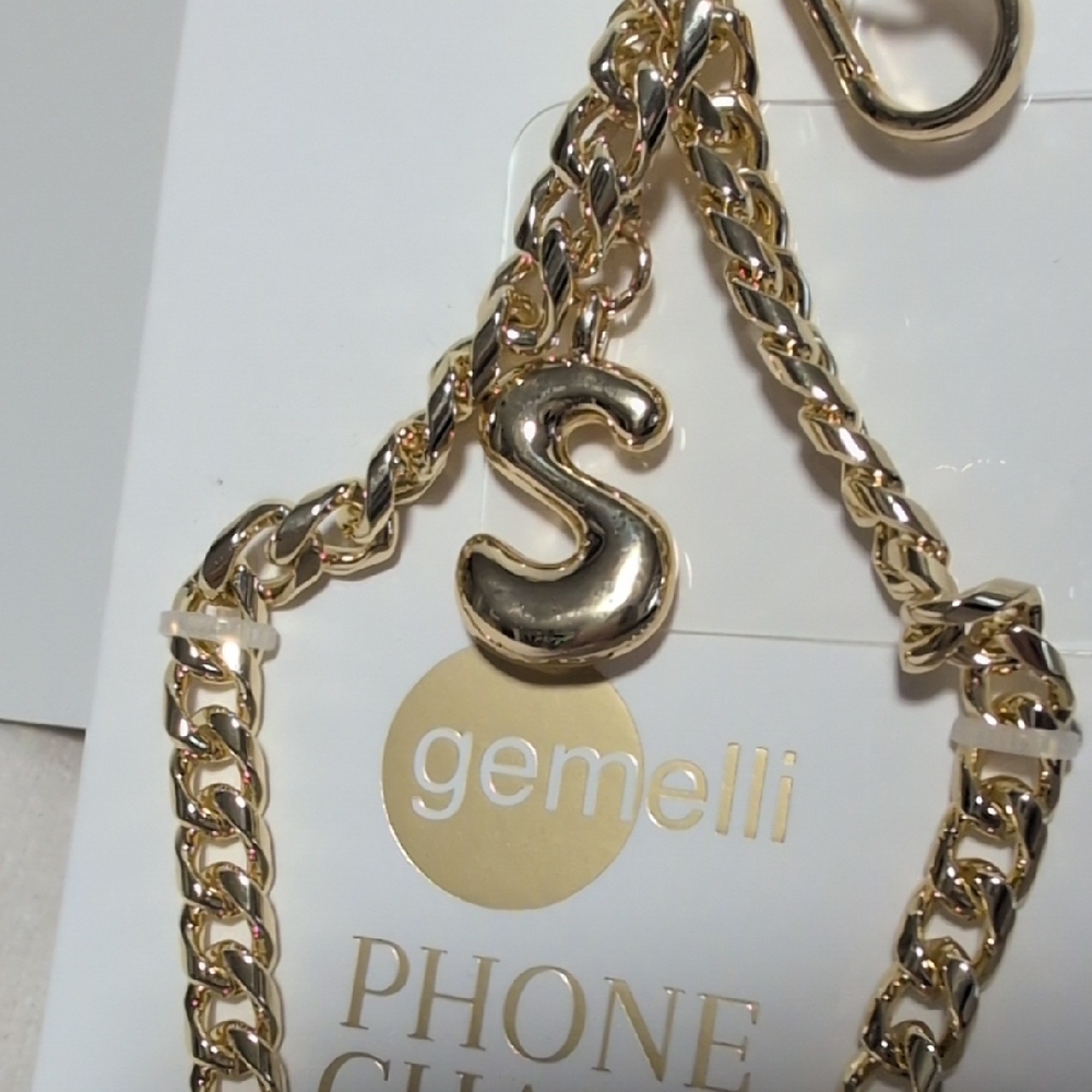 Gemelli Monogram S Gold Plated Phone Charm Wristlet - Picture 4 of 5
